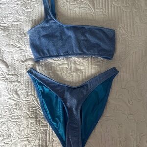 Triangl blue sparkly bikini set